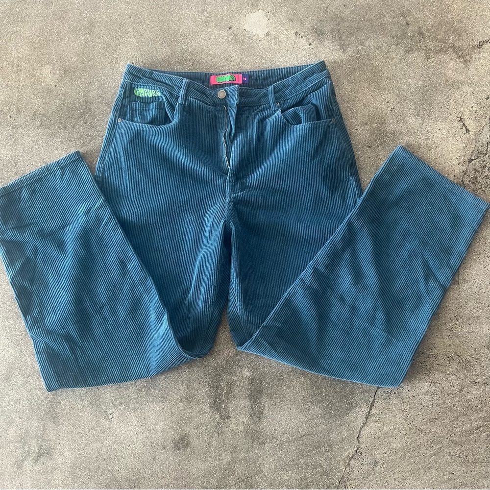 Empyre Blue Corduroy Straight Leg Jeans